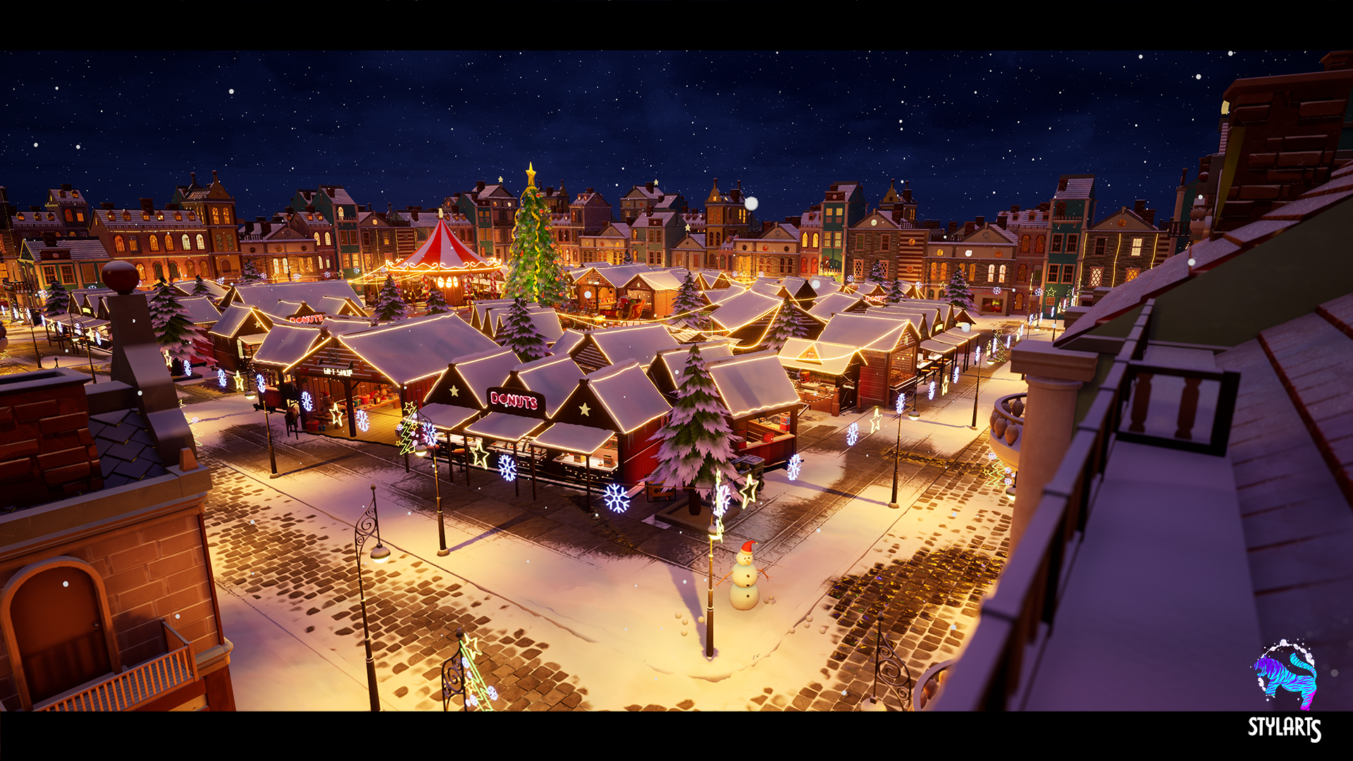 Modular Stylized Christmas Market