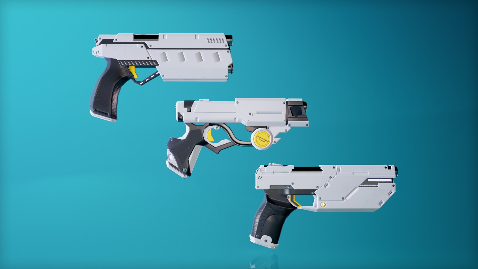 futuristic looking guns