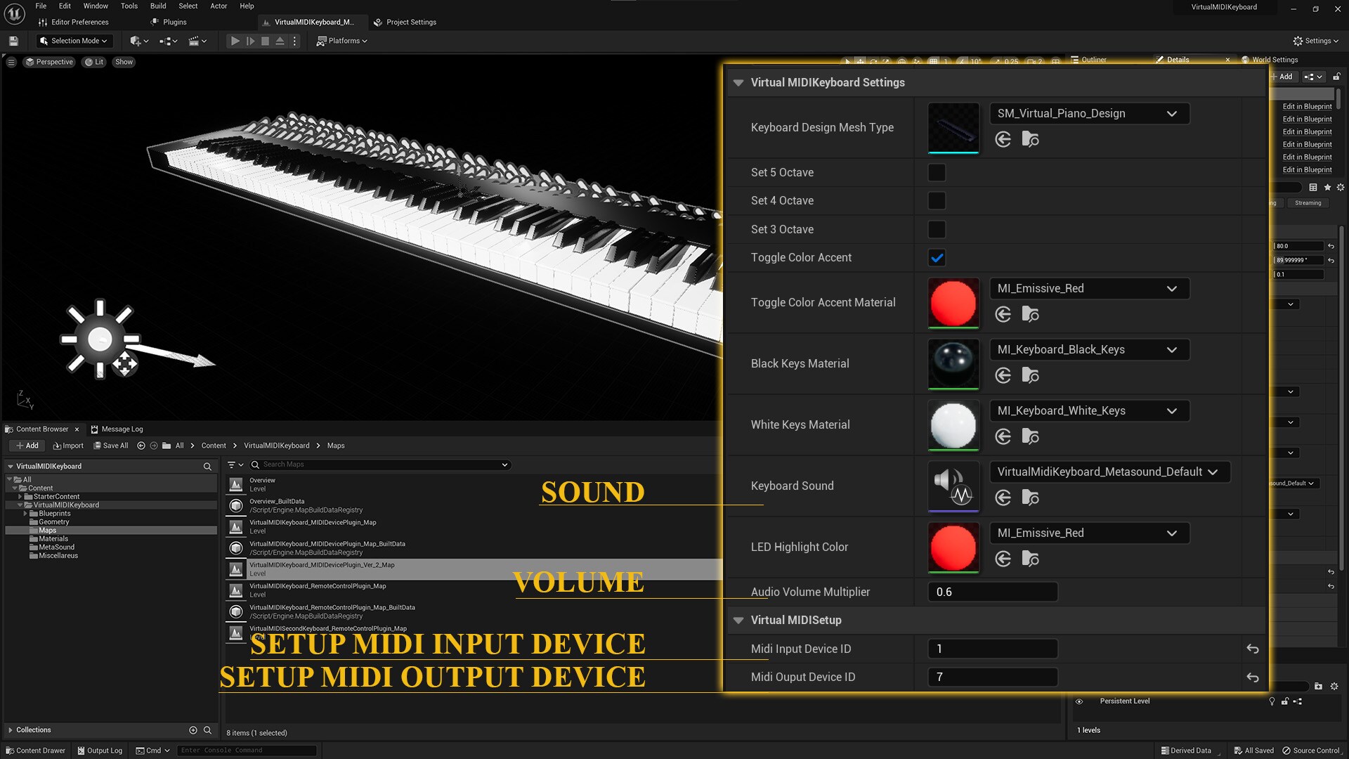 Virtual Midi Keyboard in Blueprints UE Marketplace
