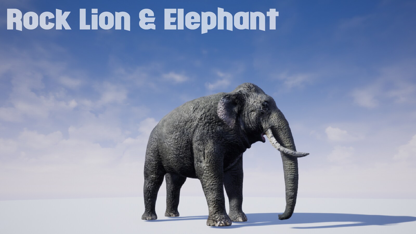 animated elephant and rock lion
