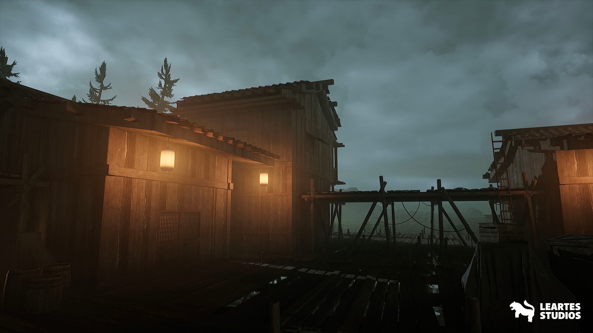 在环境创建的Asian Fishing Village Environment 虚幻引擎商城