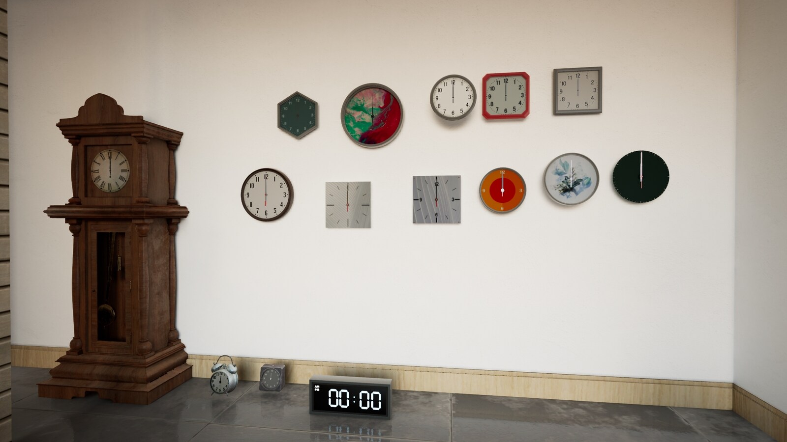 Animated Clocks by simple store in Architectural Visualization UE4