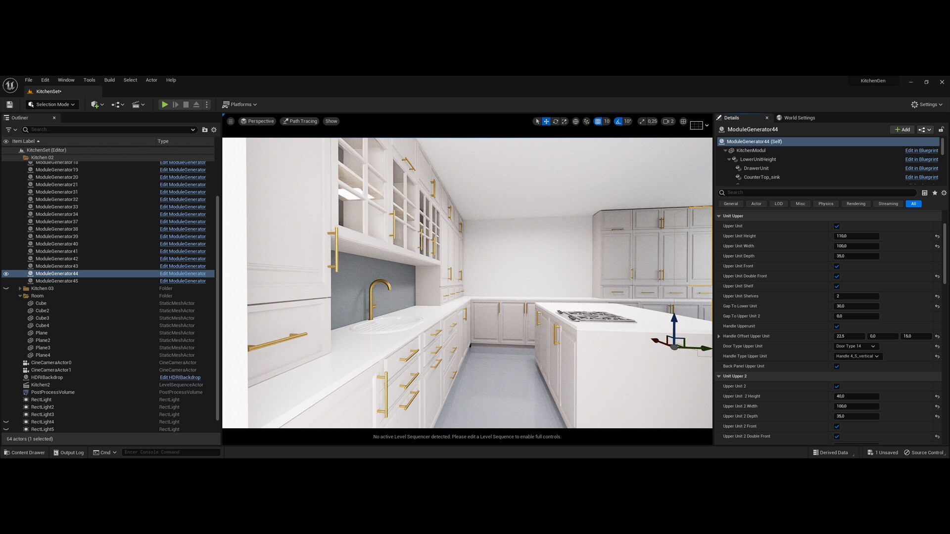 Kitchen Generator in Architectural Visualization UE Marketplace