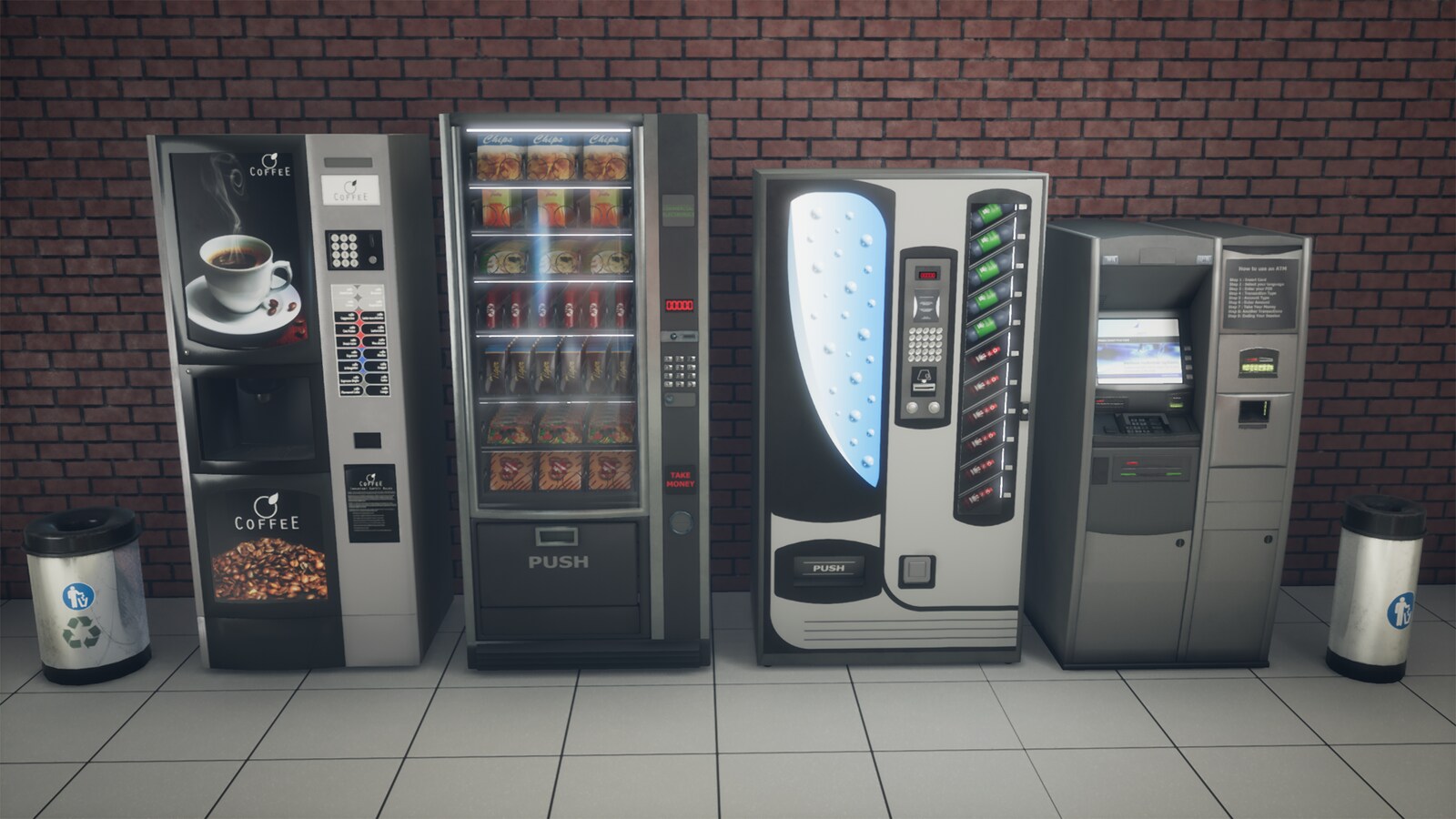 Vending Machines and ATM in Props UE Marketplace