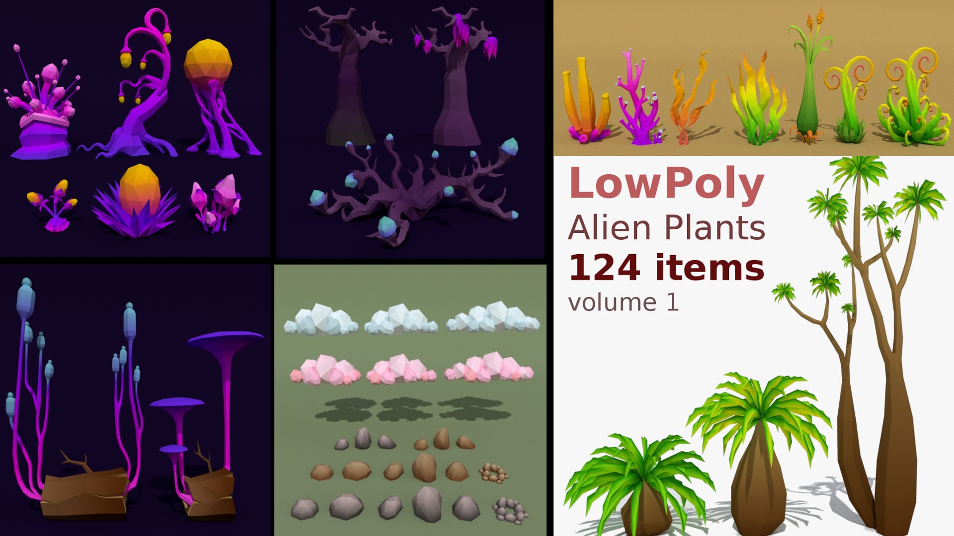 Alien Plants Pack (124 items) in Props - UE Marketplace