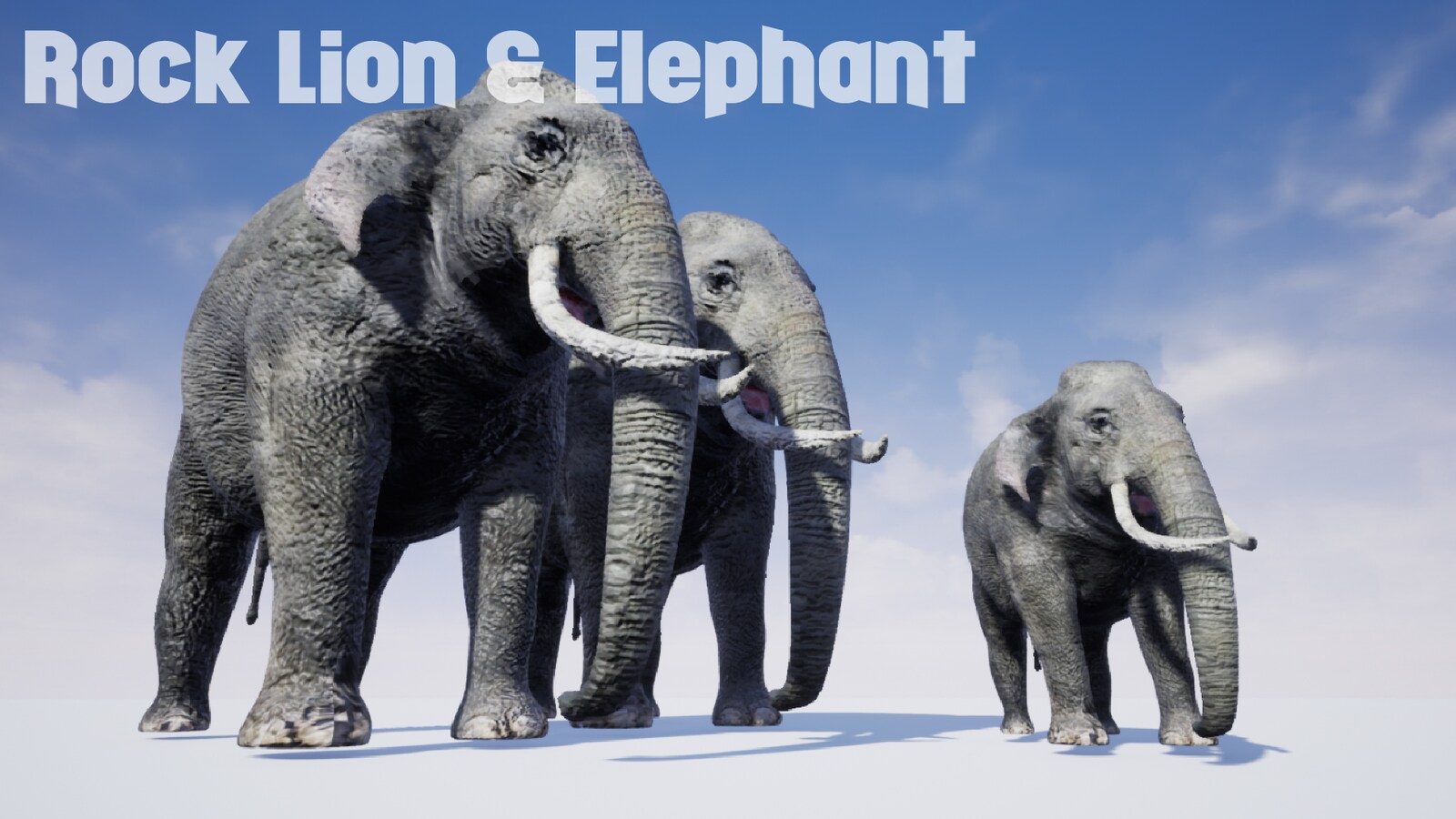 animated elephant and rock lion
