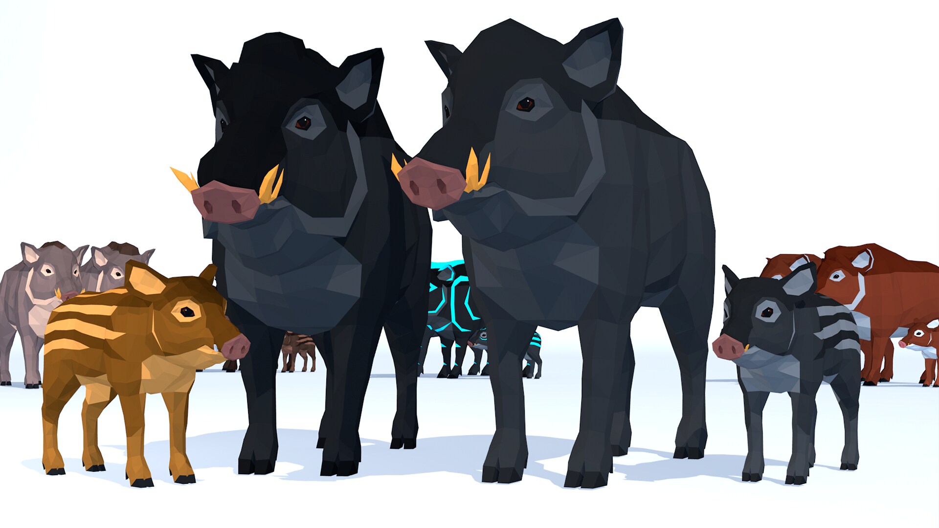 LowPoly Boars pack
