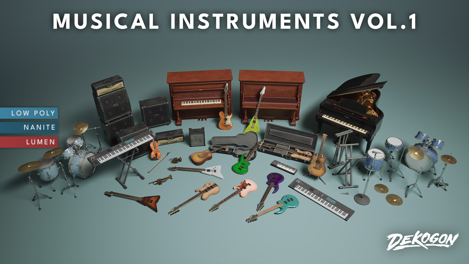 Musical Instruments VOL.1 (Nanite and Low Poly)
