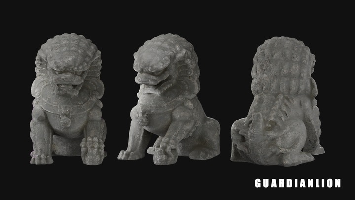 Realistic Asian stone sculpture