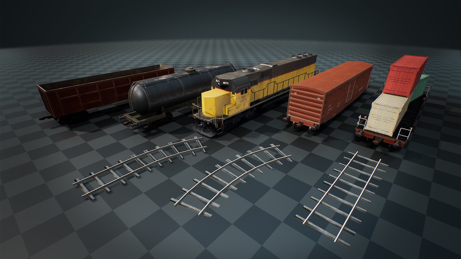Freight Train Pack in Props UE Marketplace