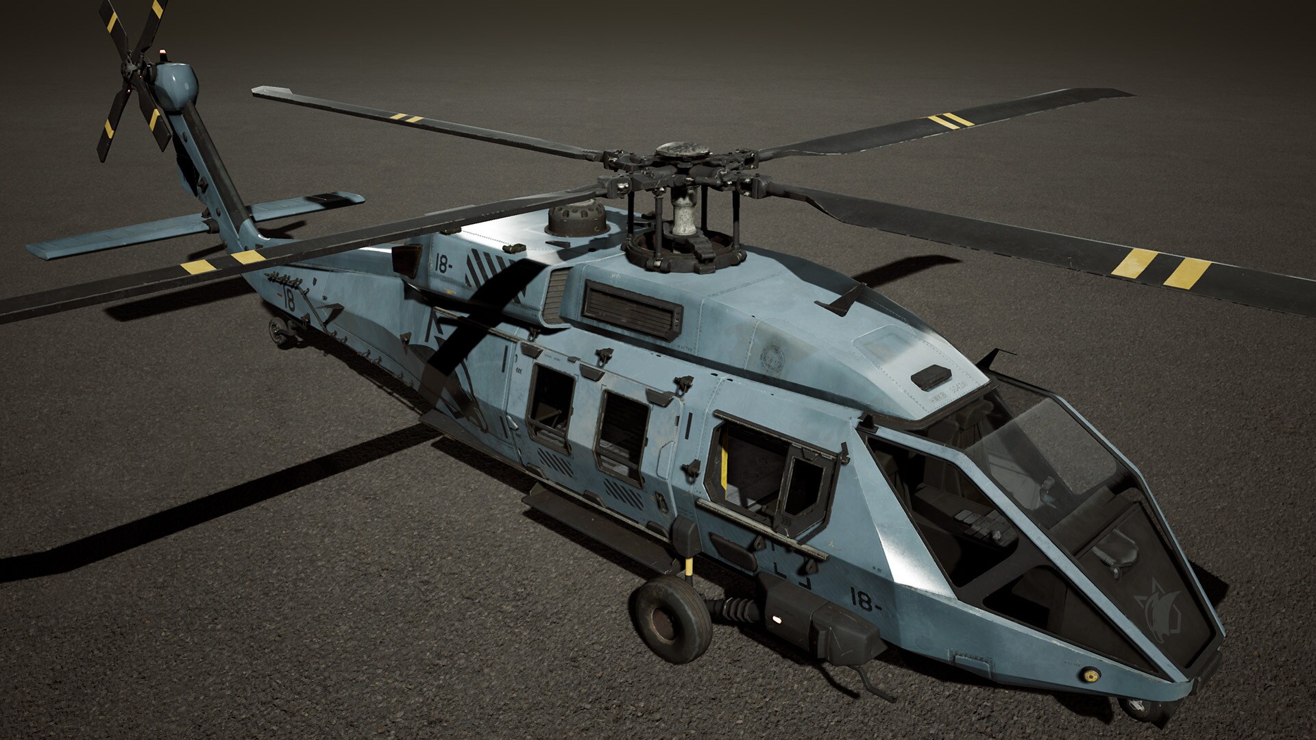 Military Helicopter "Dekohawk" - Rigged/BP Controllable w/skins