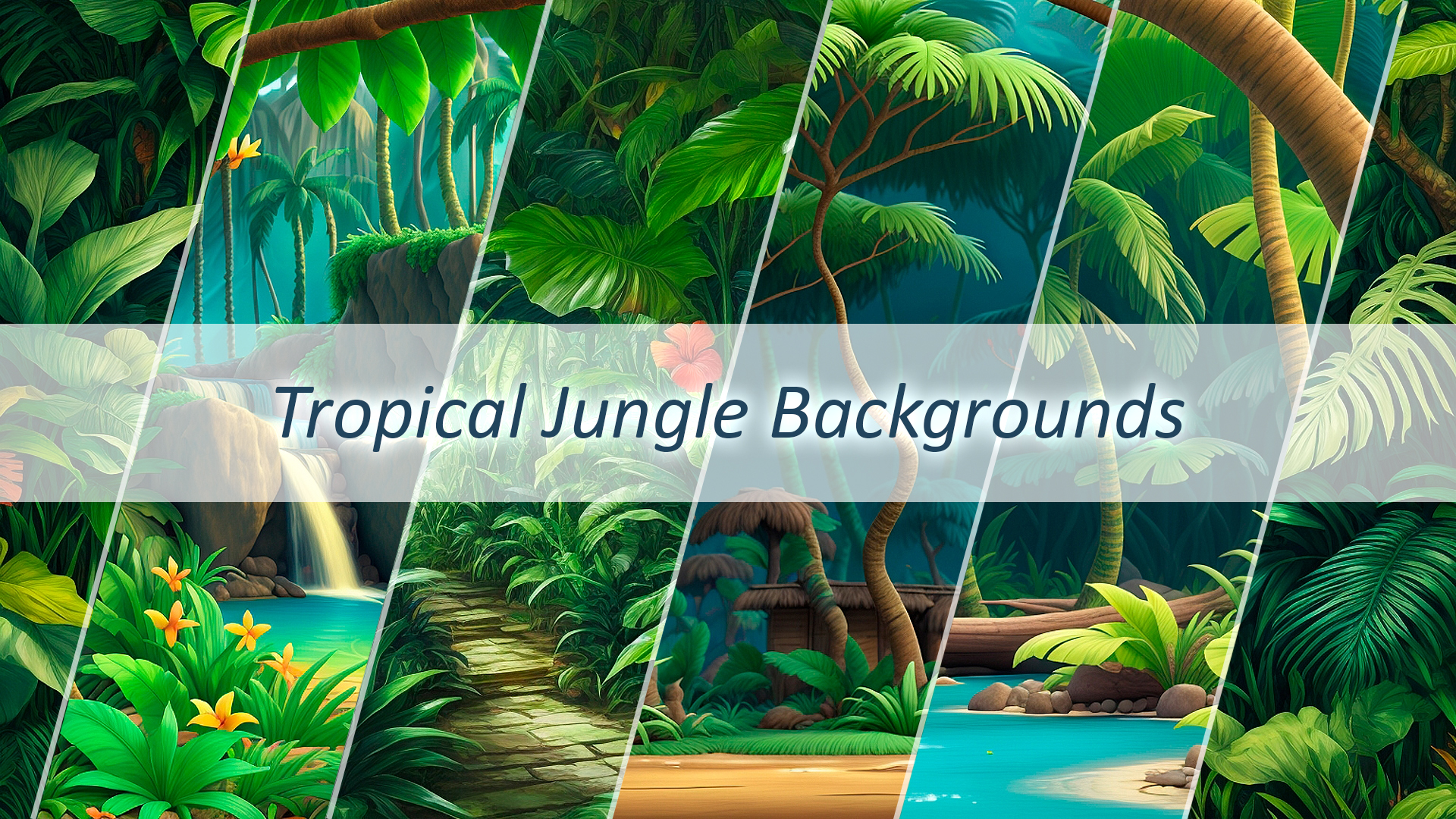 Tropical Jungle Background Set