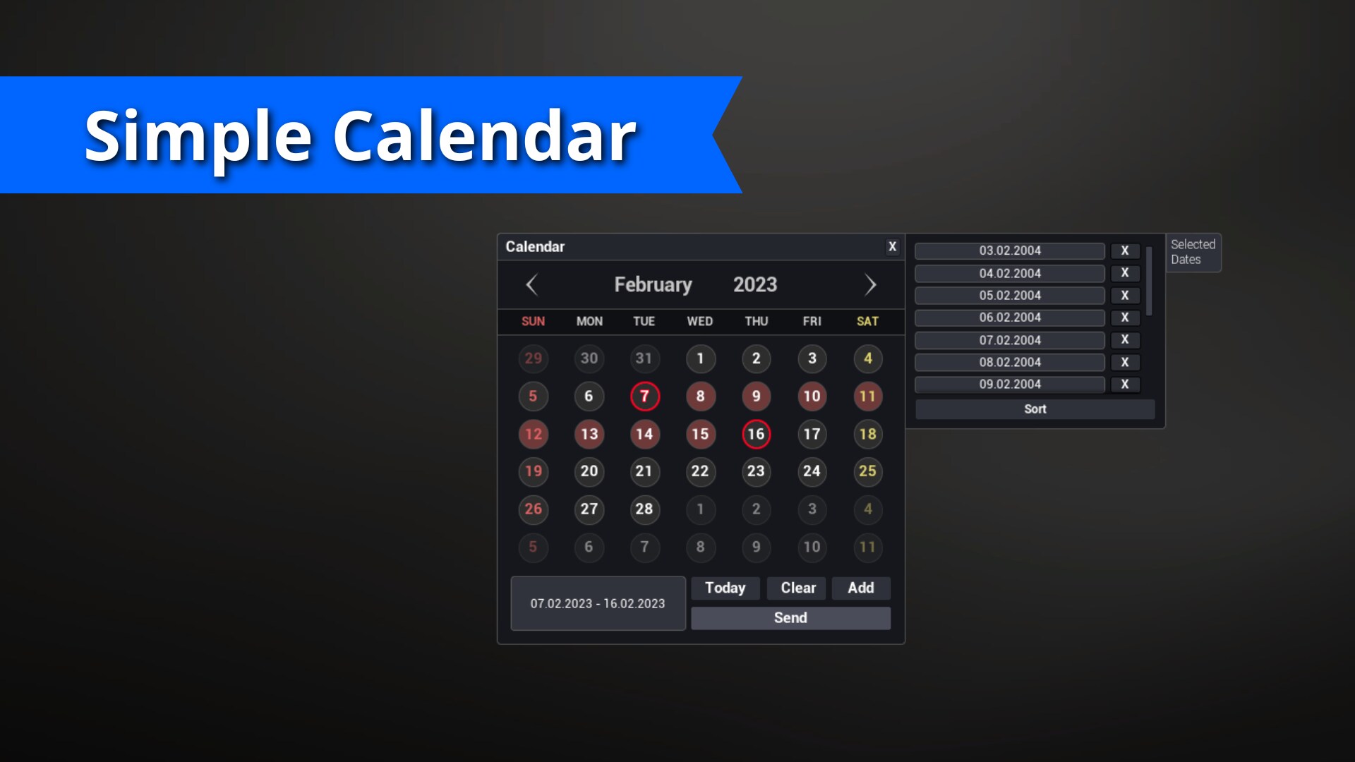 Simple Calendar in Blueprints - UE Marketplace