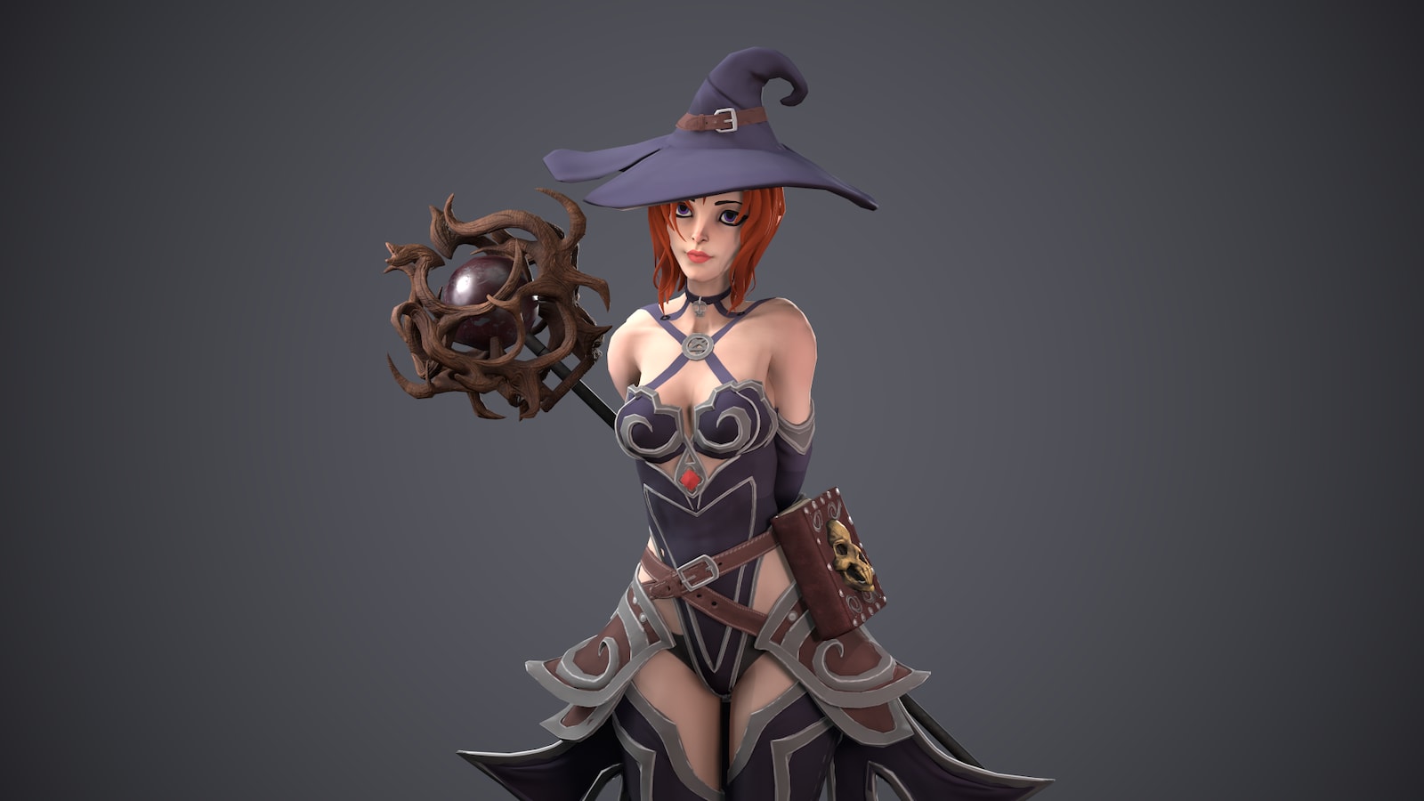 stylized witch girl