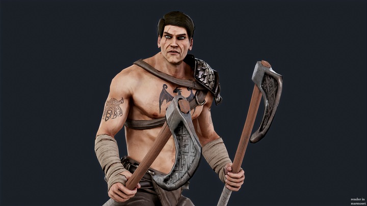 Viking warrior with an axes
