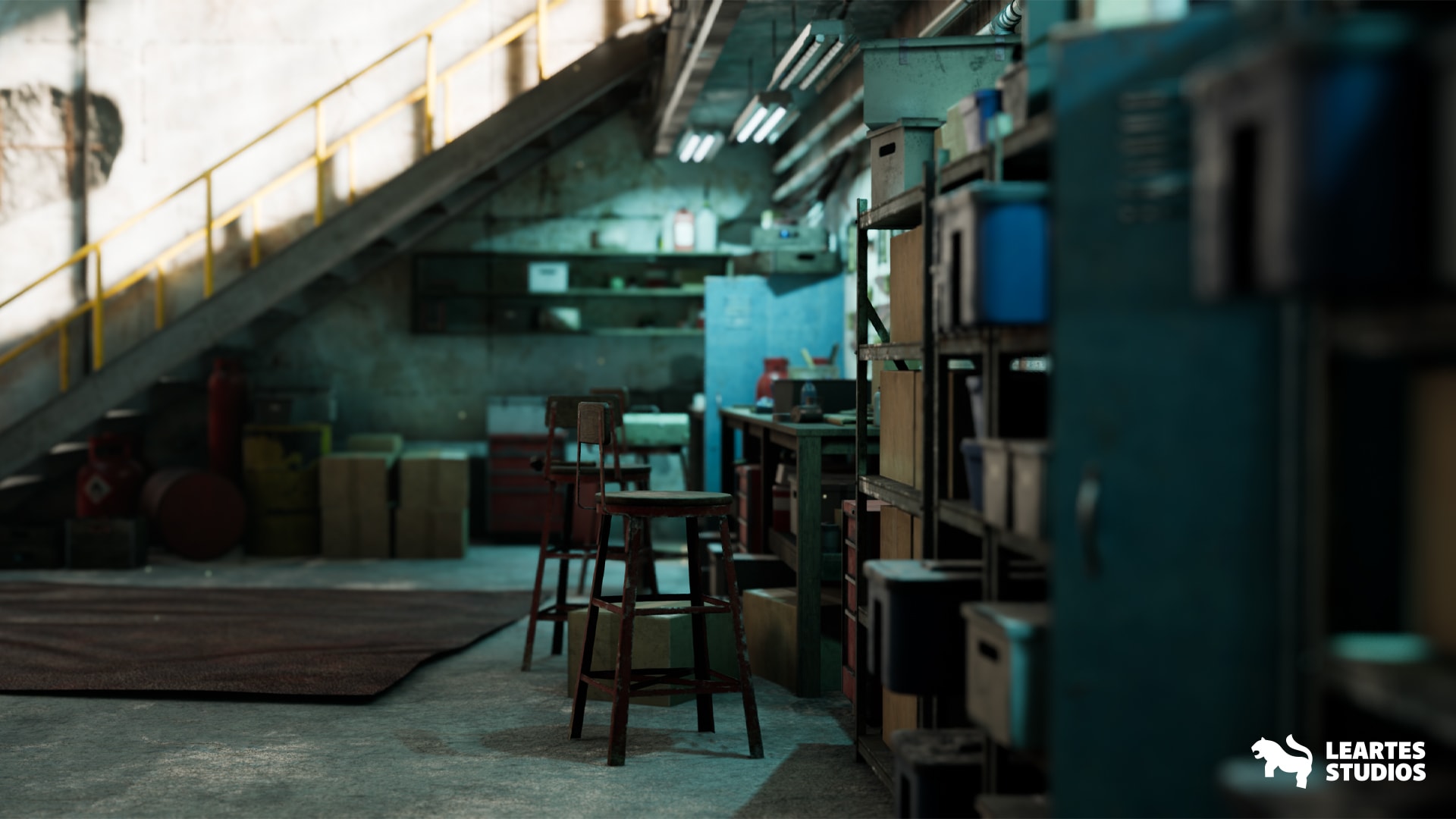 在环境创建的Garage Warehouse 虚幻引擎商城