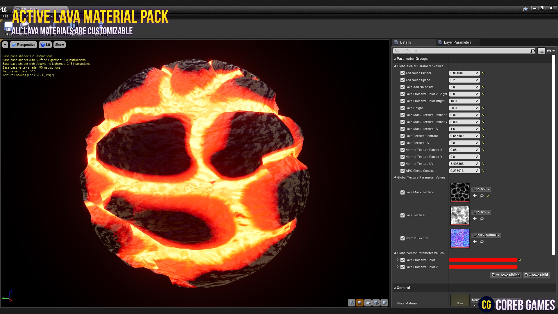 Active Lava Material Pack in Materials UE Marketplace