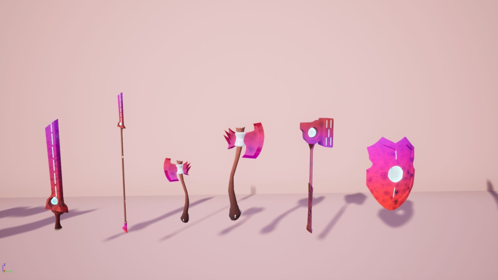 colourful melee weapon pack!