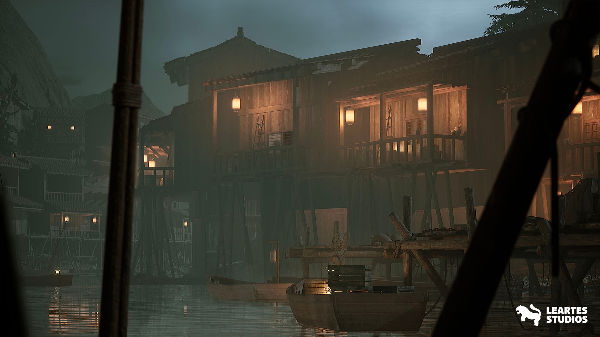 在环境创建的Asian Fishing Village Environment 虚幻引擎商城