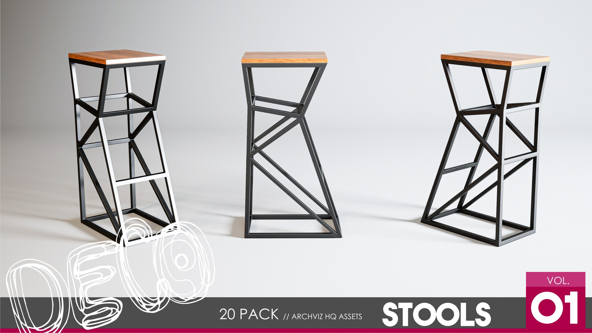 Stools Vol. 1 in Architectural Visualization UE Marketplace