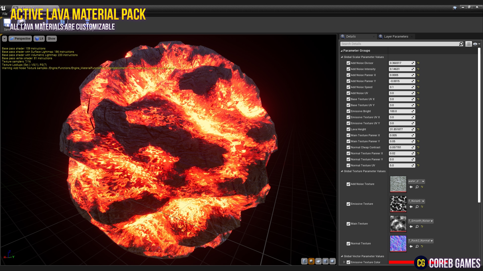Active Lava Material Pack in Materials UE Marketplace