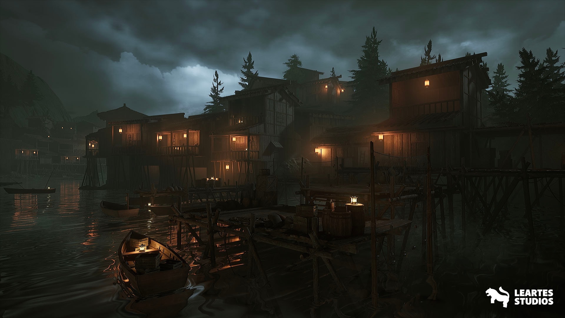 在环境创建的Asian Fishing Village Environment 虚幻引擎商城