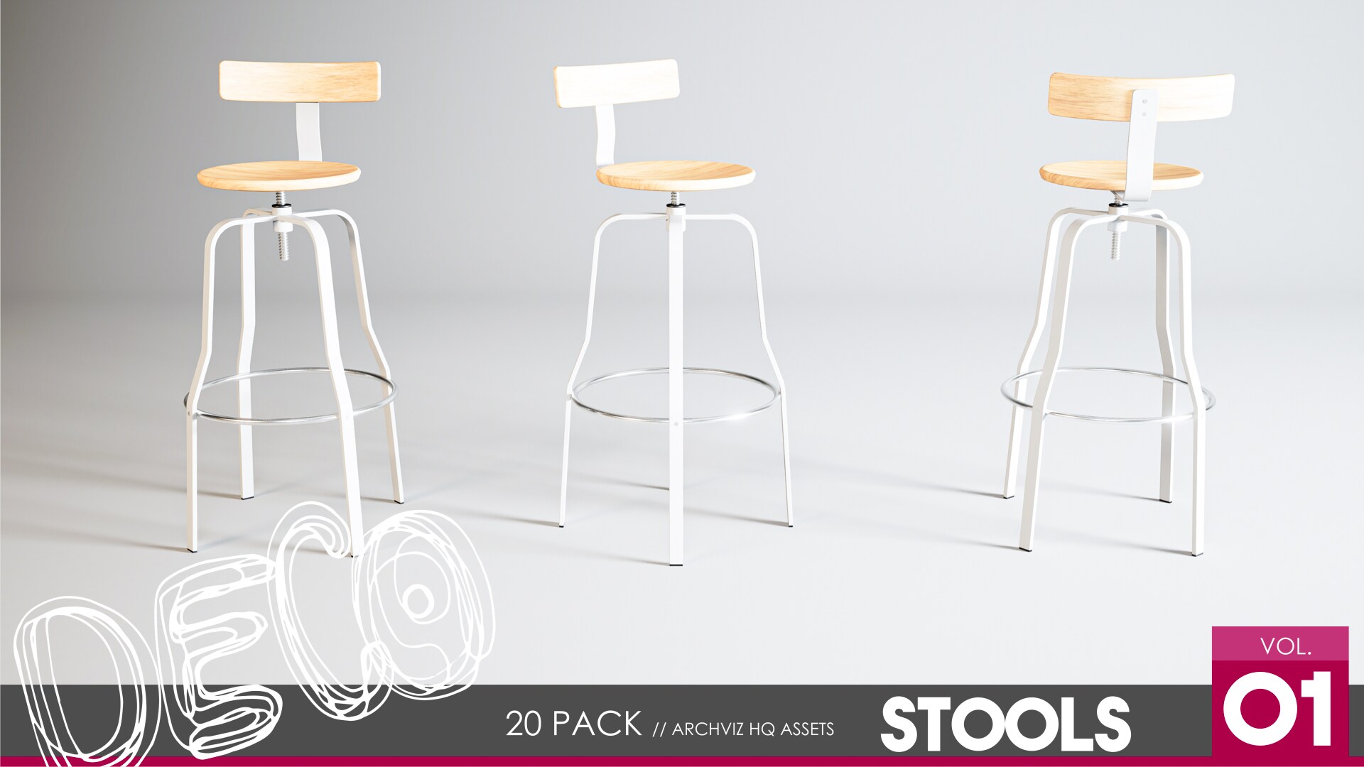 Stools Vol. 1 in Architectural Visualization UE Marketplace