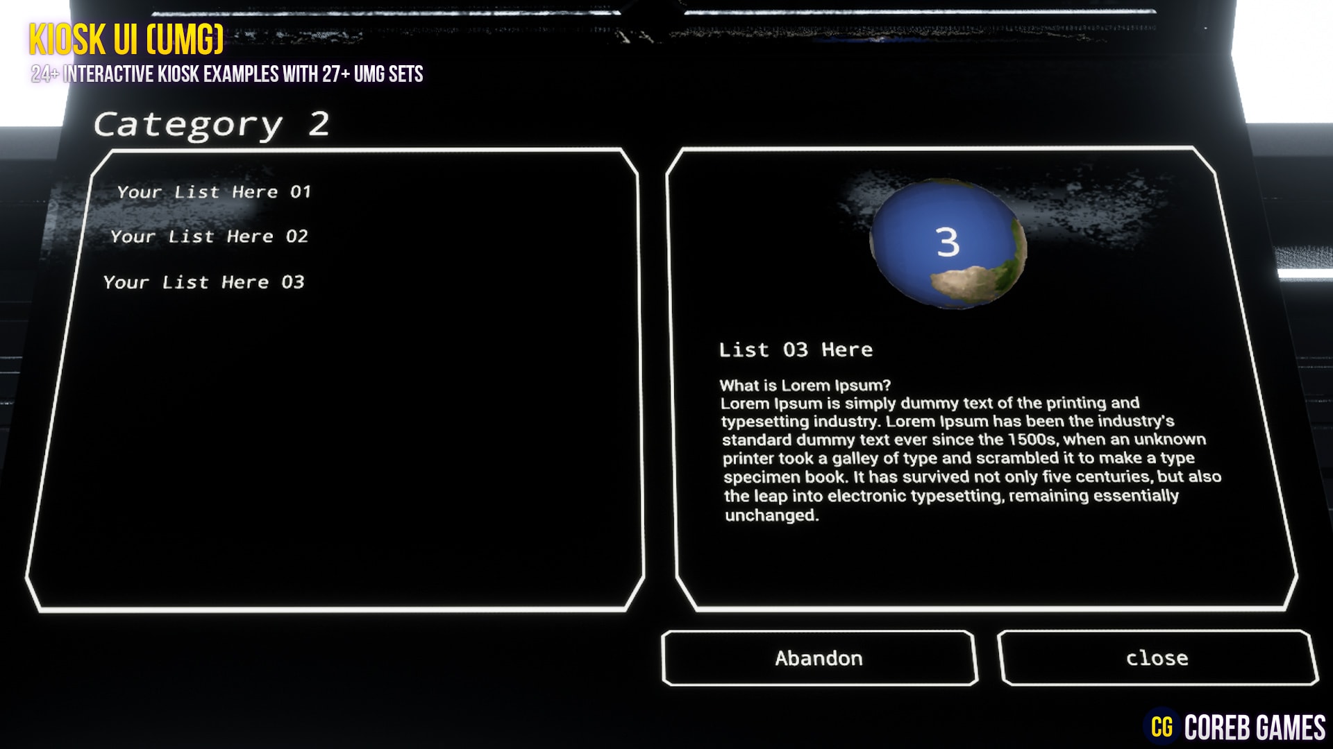 Kiosk UI (UMG) Design Pack in Blueprints UE Marketplace