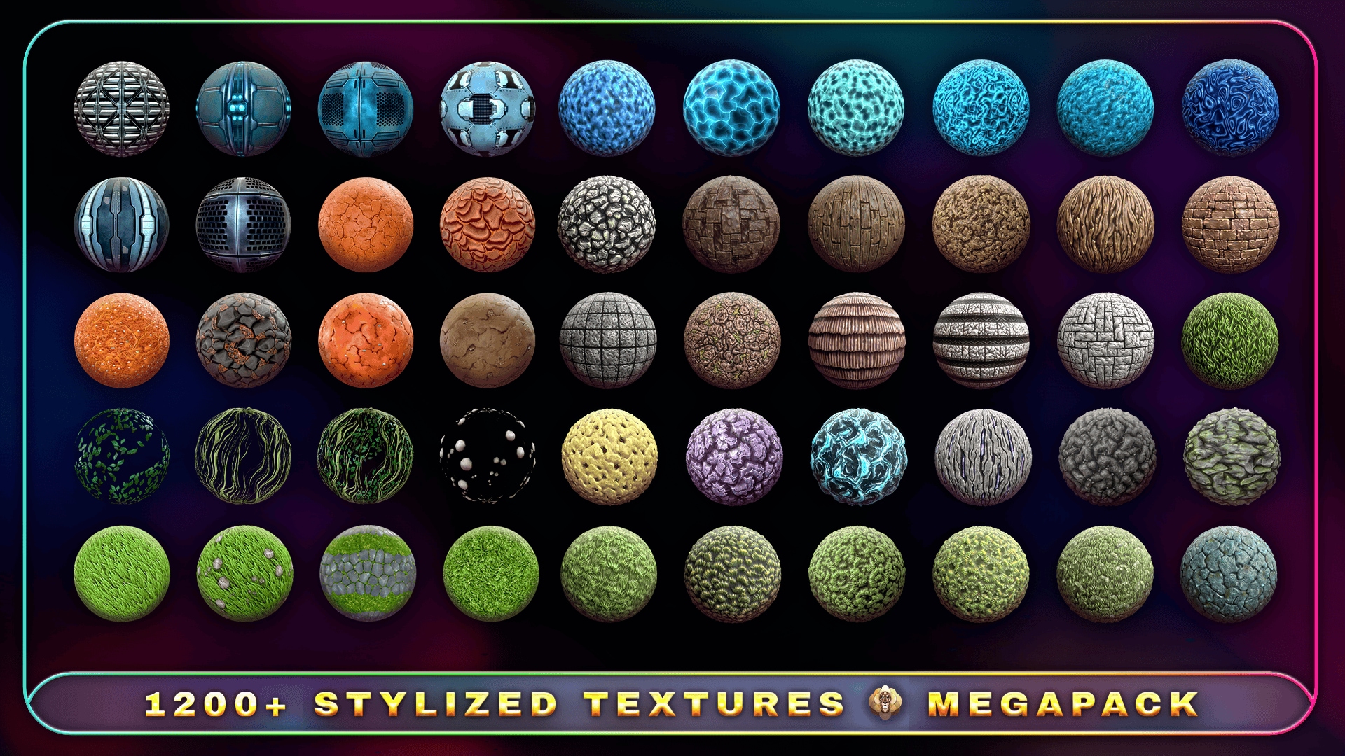 在材质创建的1200+ Stylized Textures - Megapack - 虚幻引擎商城