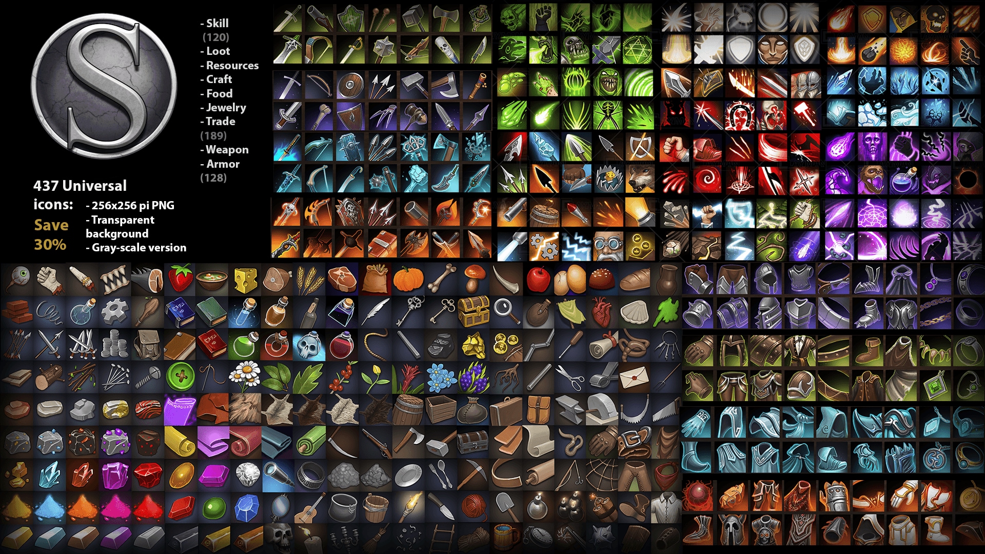 Universal Silver Icon Pack in 2D Assets UE Marketplace