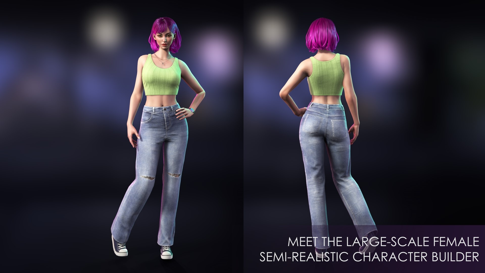 Second Life Marketplace - Denim Jeans Outfit -Sexy Pretty In pink Denim  jeans, pink jeans, top, boots, Lace shirt, Tattoo, bra & MORE sale