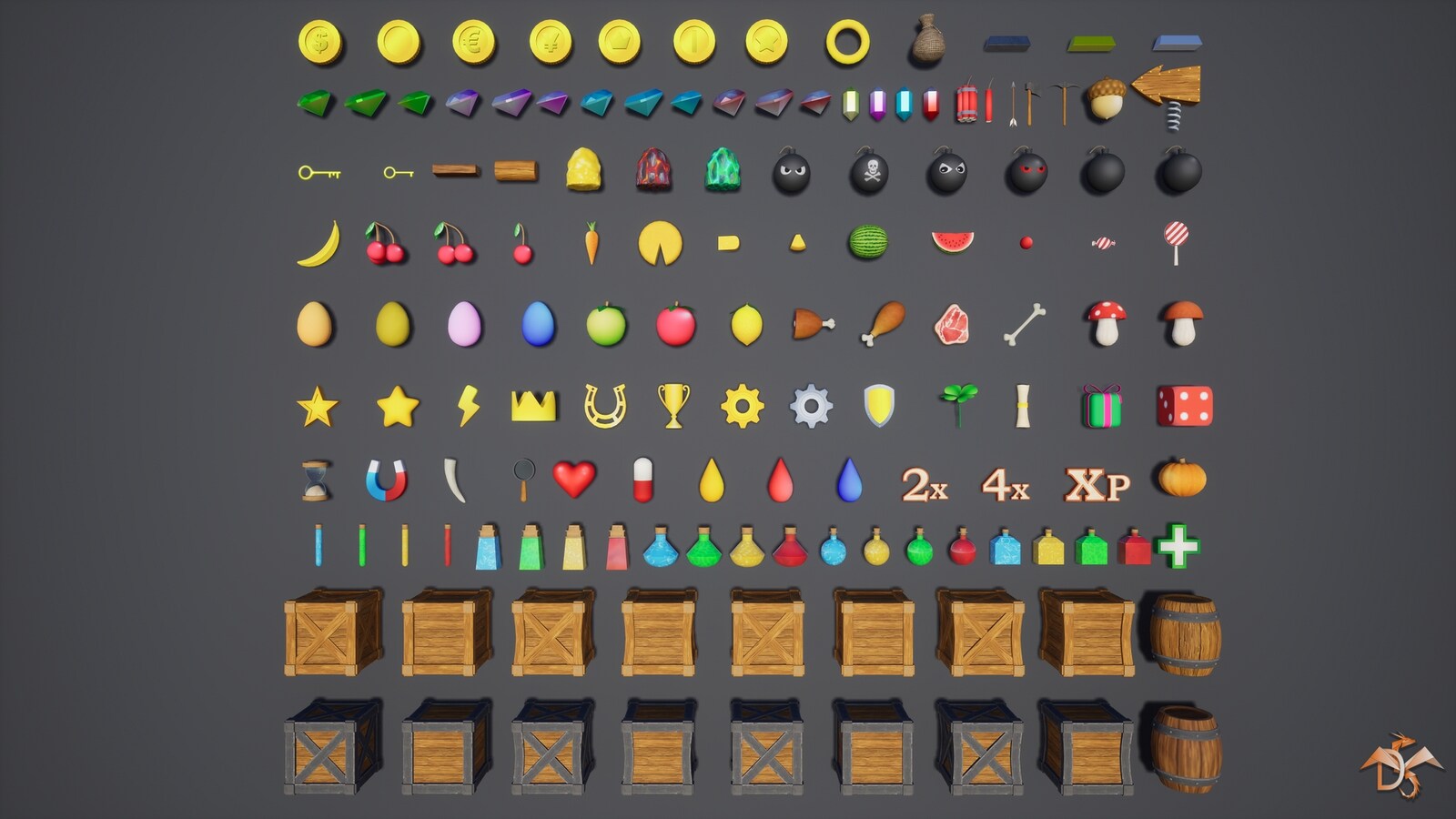 Platformer Collectible Items Kit, 카테고리 소품 UE 마켓플레이스