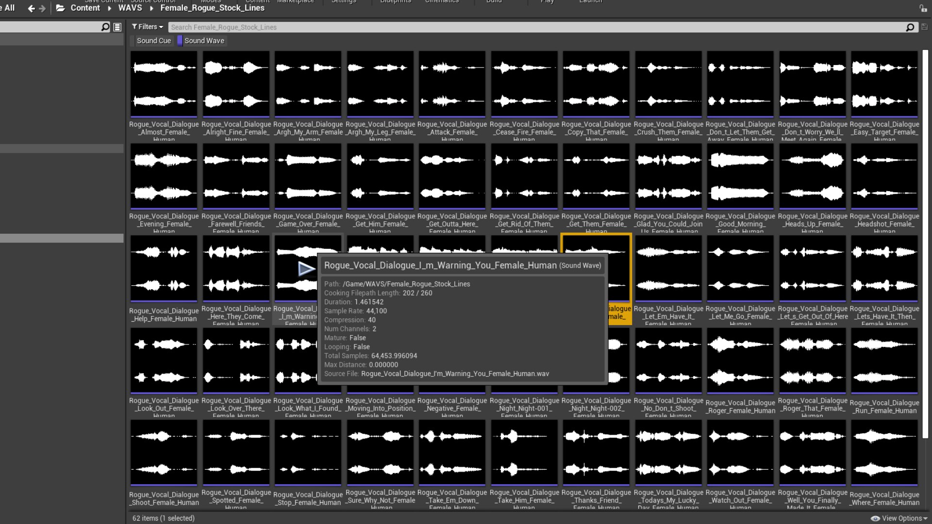 AAA Game Character Female Rogue Villain Sound Effects in Sound Effects