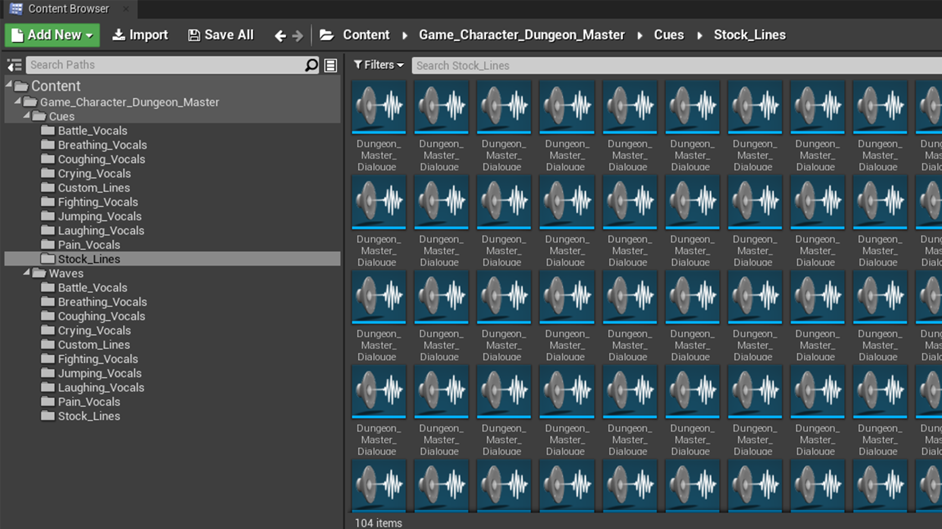 Game Character Dungeon Master Sound Effects in Sound Effects UE