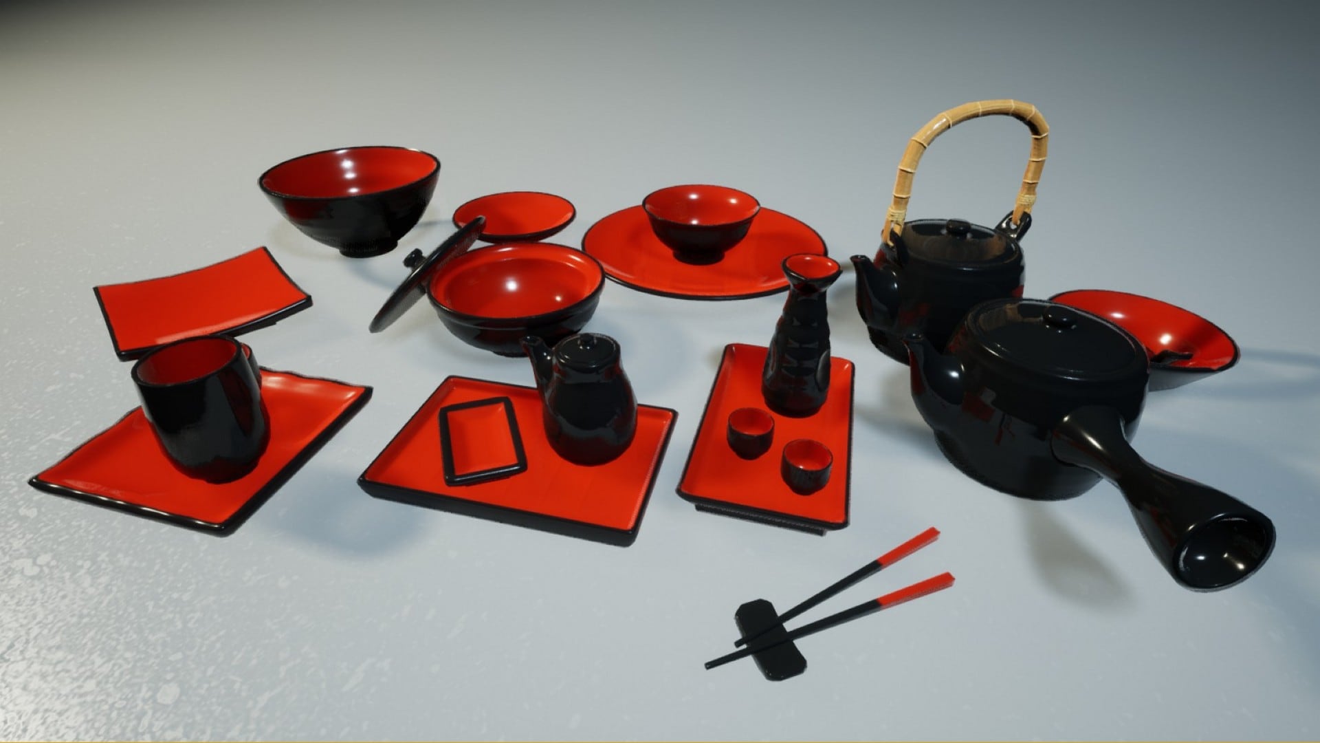 Japanese Tableware Set in Props UE Marketplace