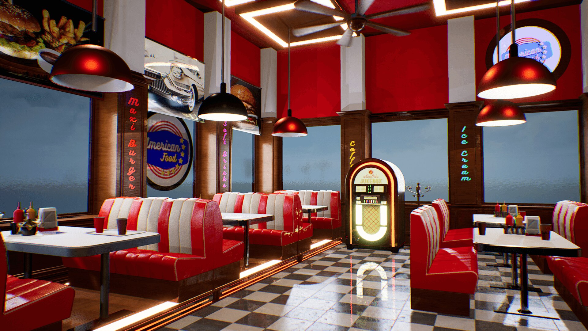 American Food Restaurant in Props UE Marketplace