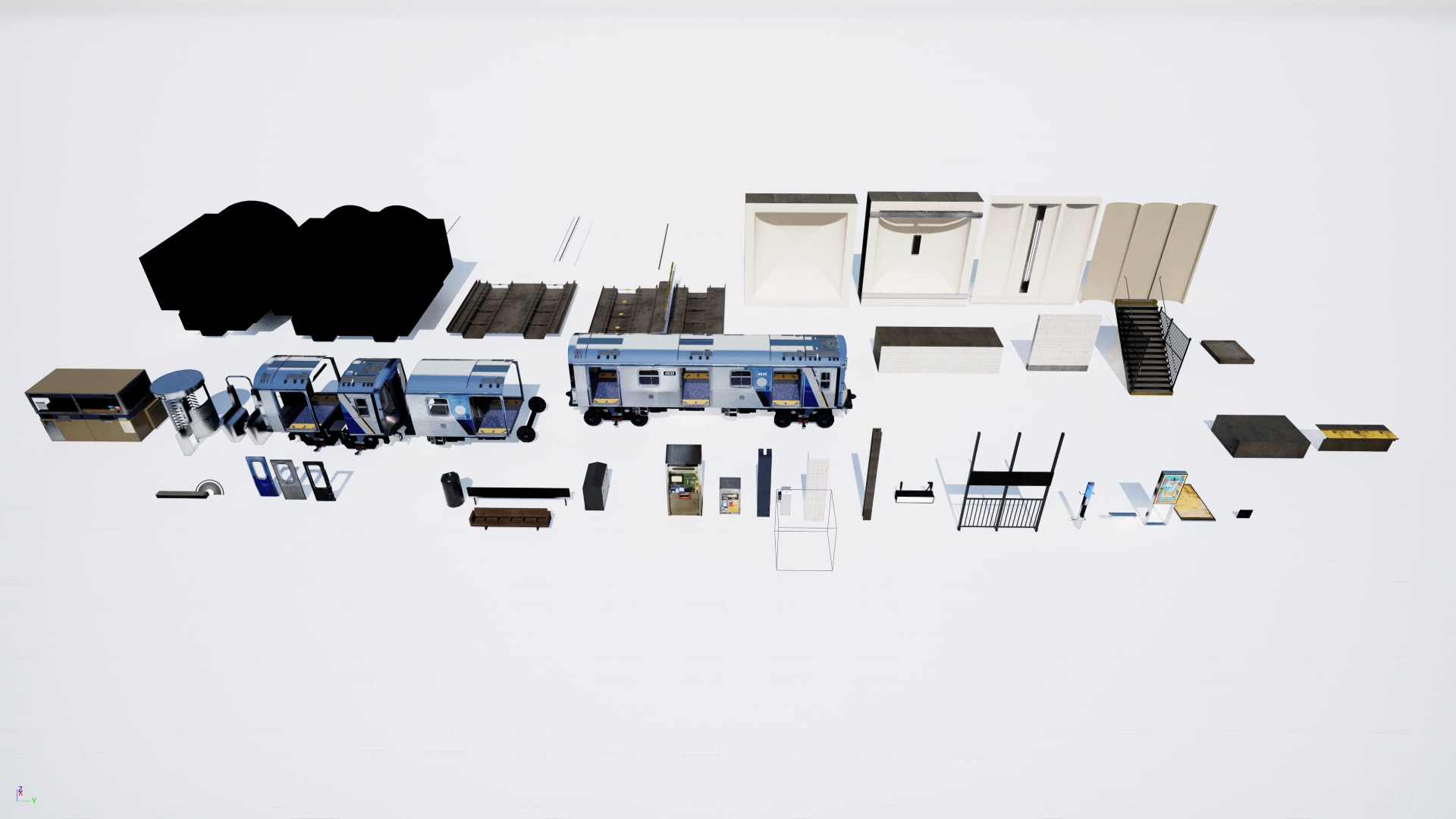在道具创建的Modular Subway Station & Train Car - 虚幻引擎商城