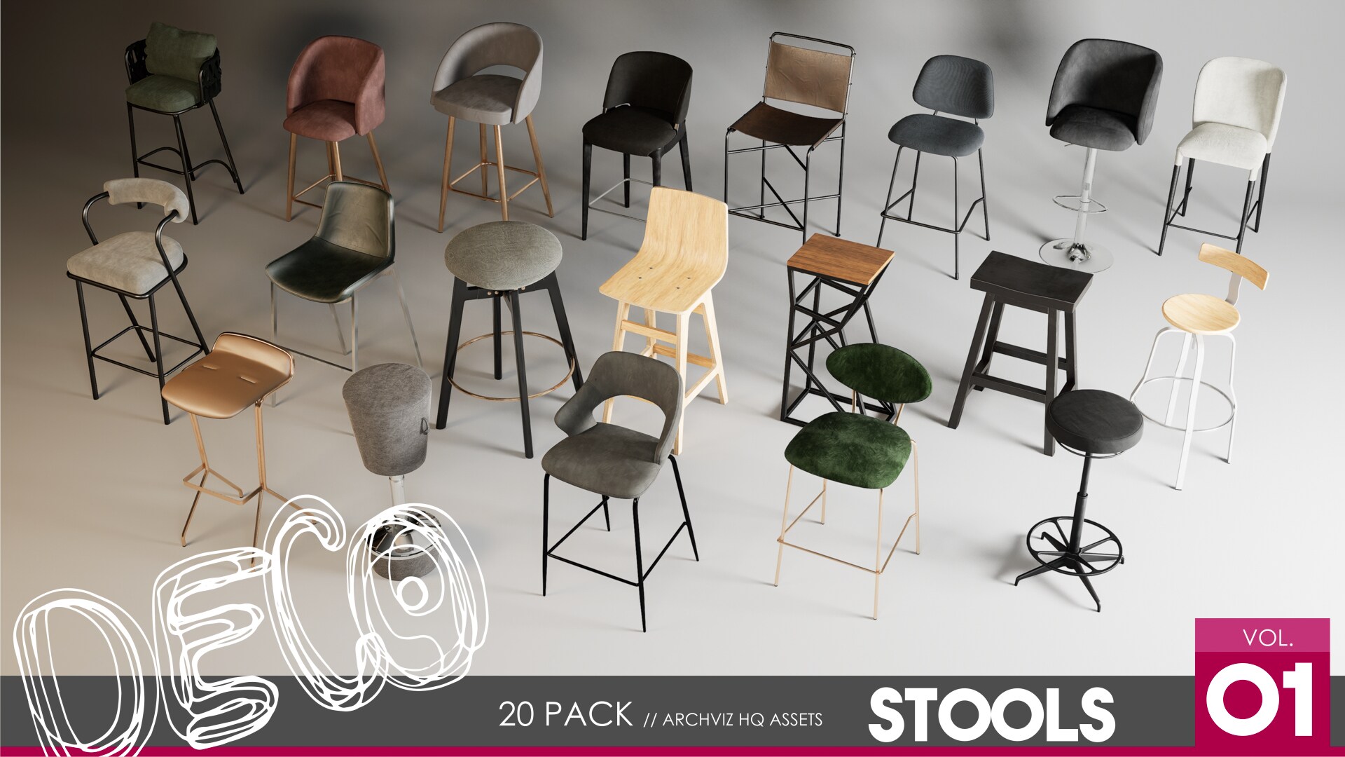 Stools Vol. 1 in Architectural Visualization UE Marketplace