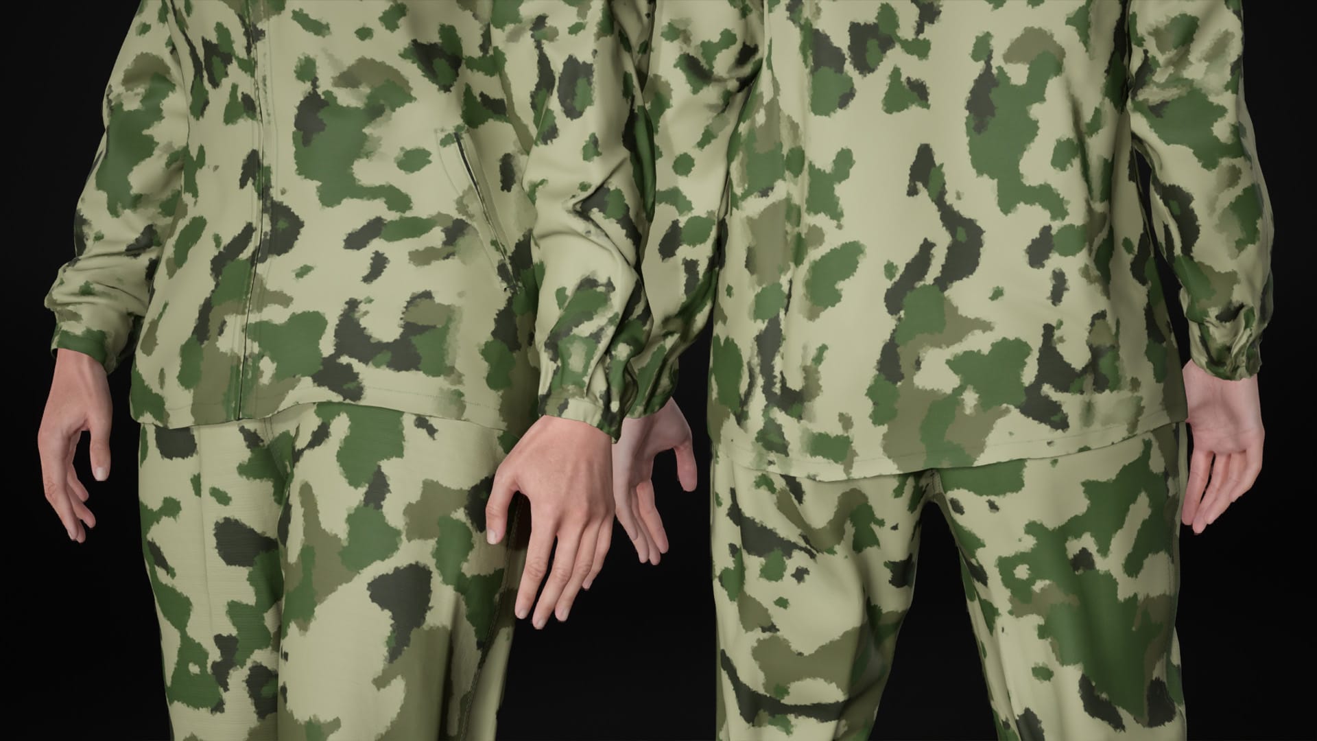 Woman Military Uniform 3 Modular Rigged in Characters UE