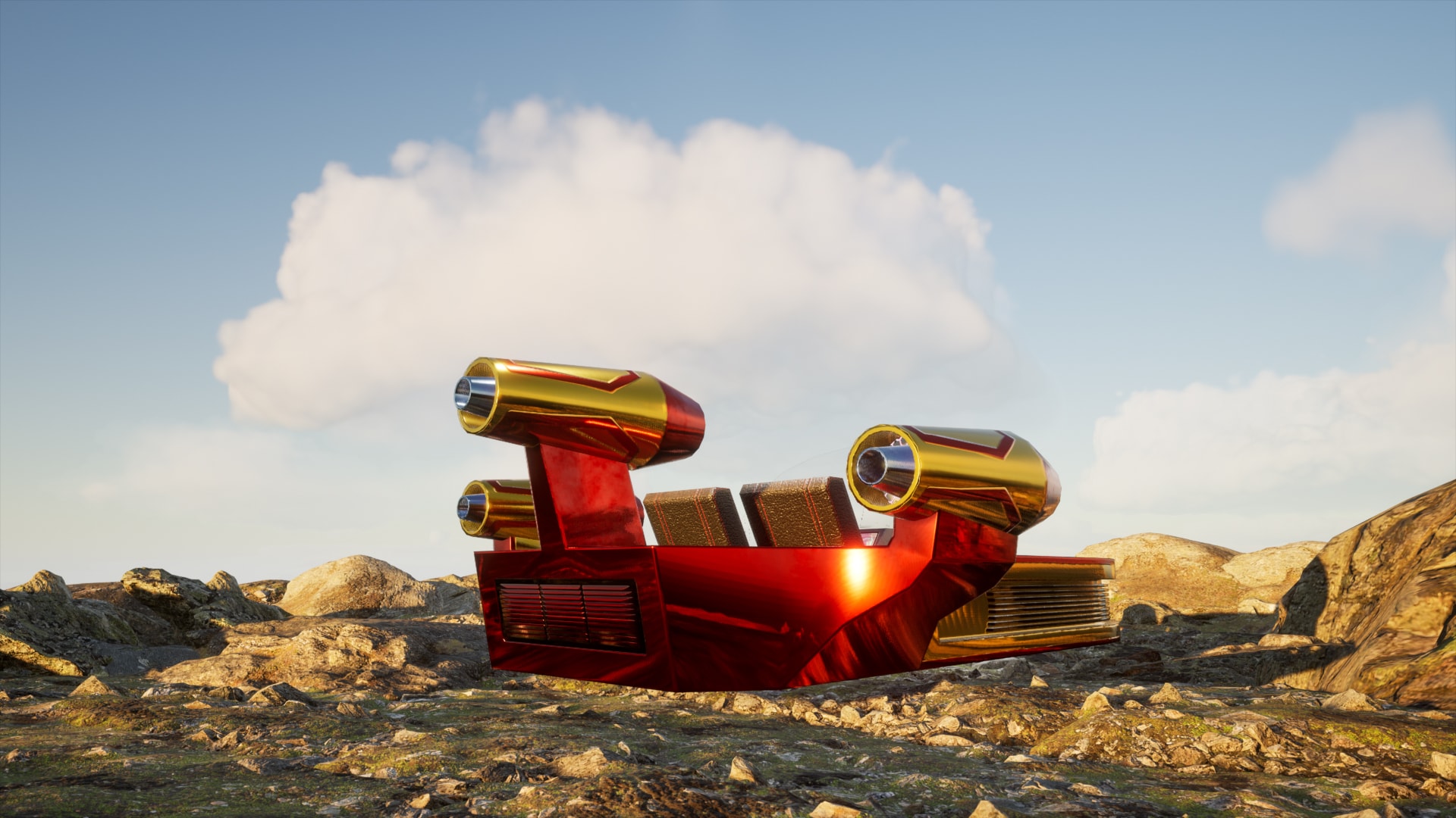 Sci-Fi Hover Car With Controller, 카테고리 블루프린트 - UE 마켓플레이스