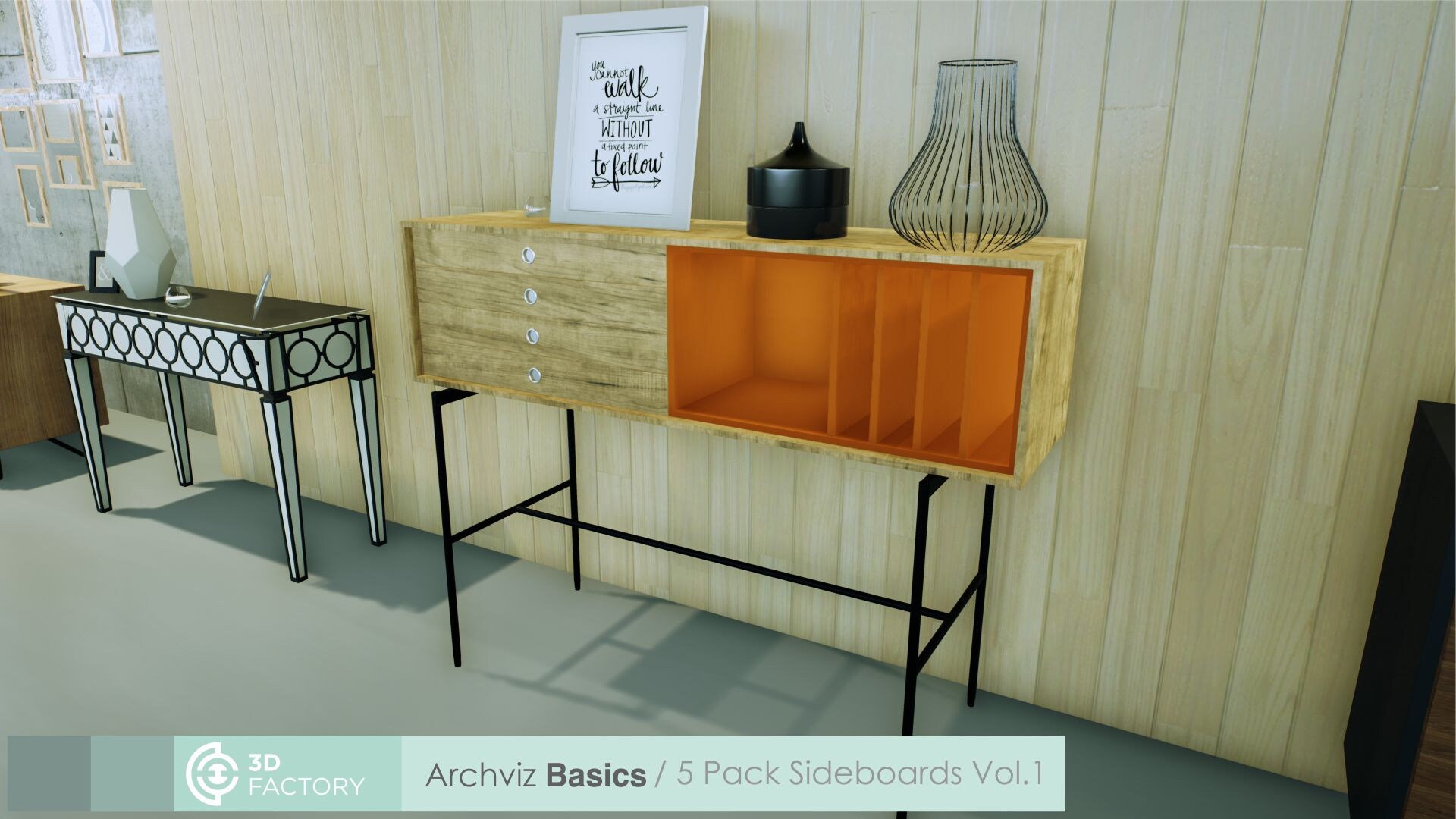 ArchViz Basics 6 Pack Sideboards in Architectural Visualization UE Marketplace
