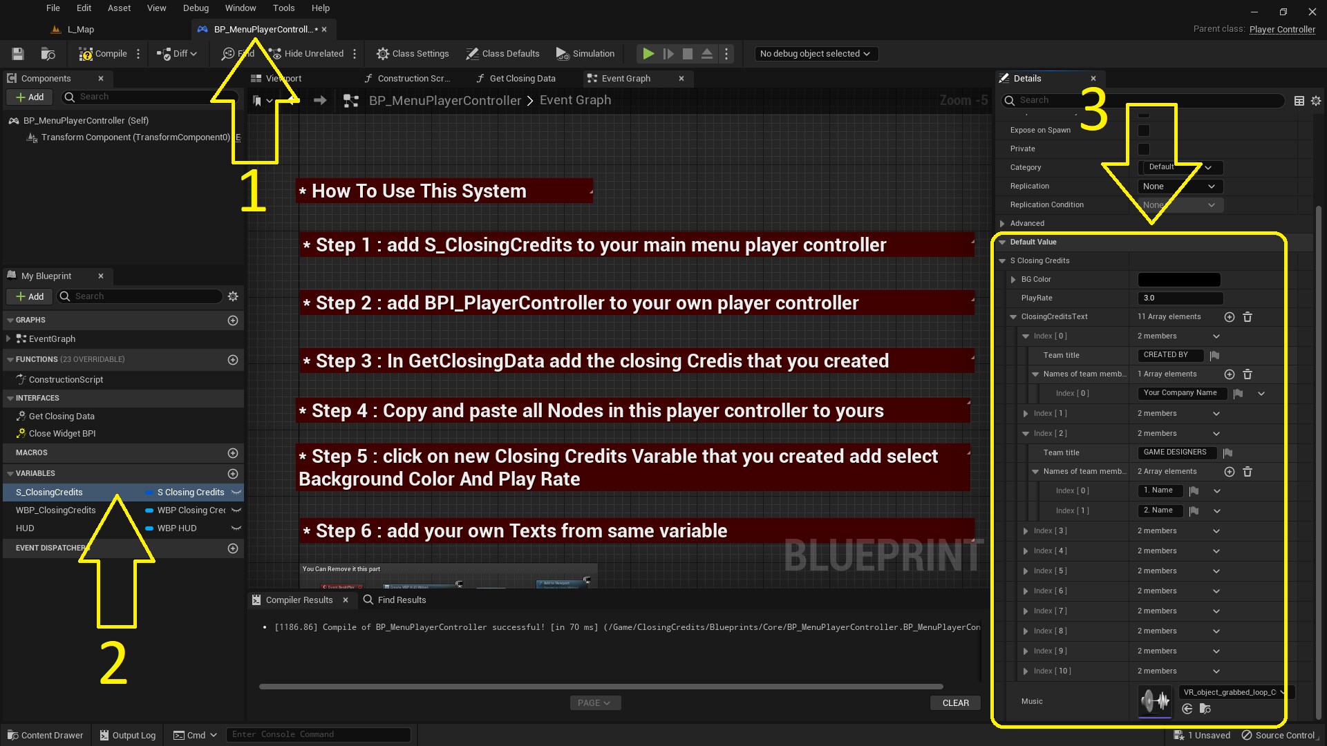 Closing Credits V1 in Blueprints UE Marketplace