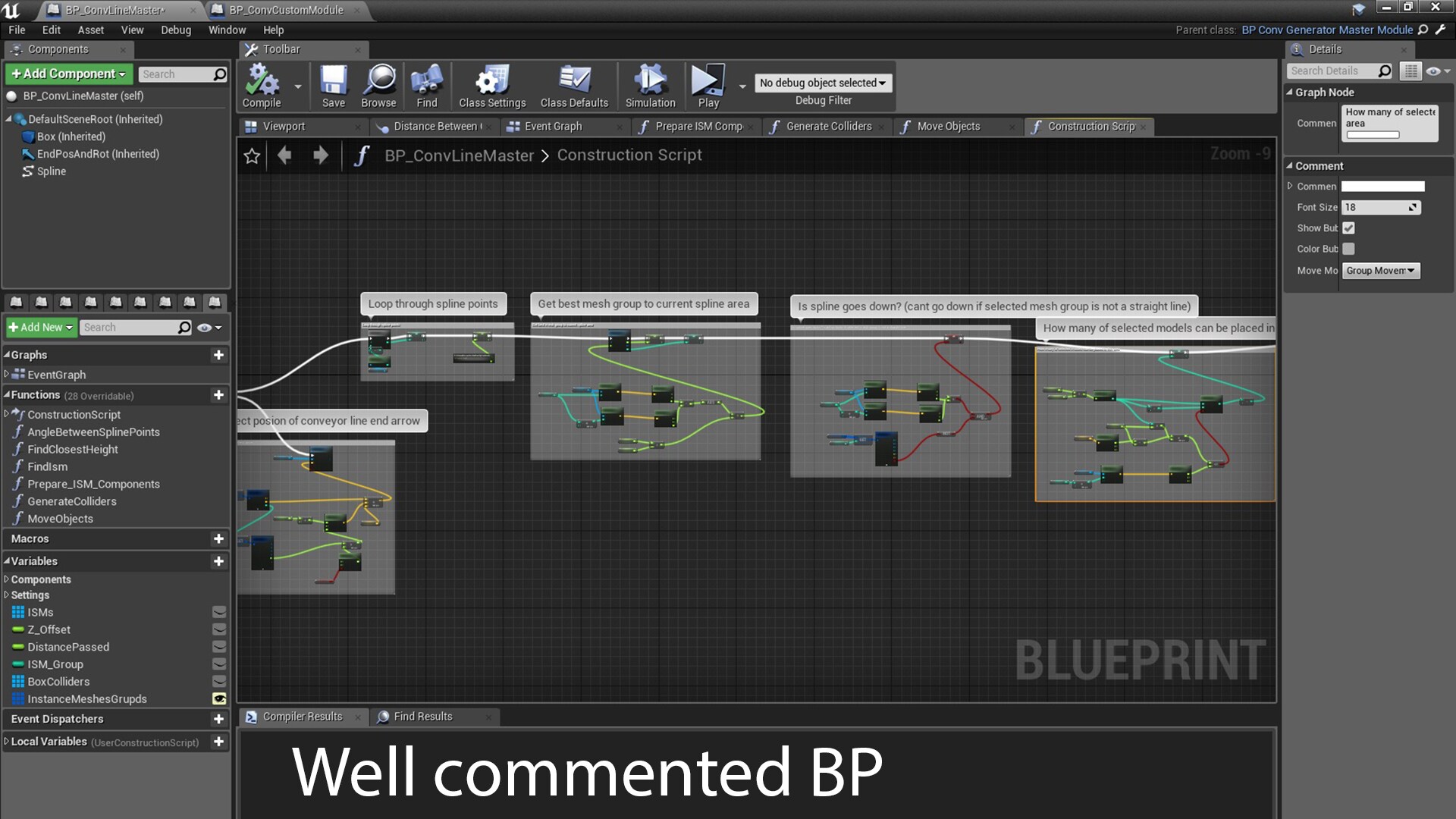 Modular conveyor generation system in Blueprints UE Marketplace