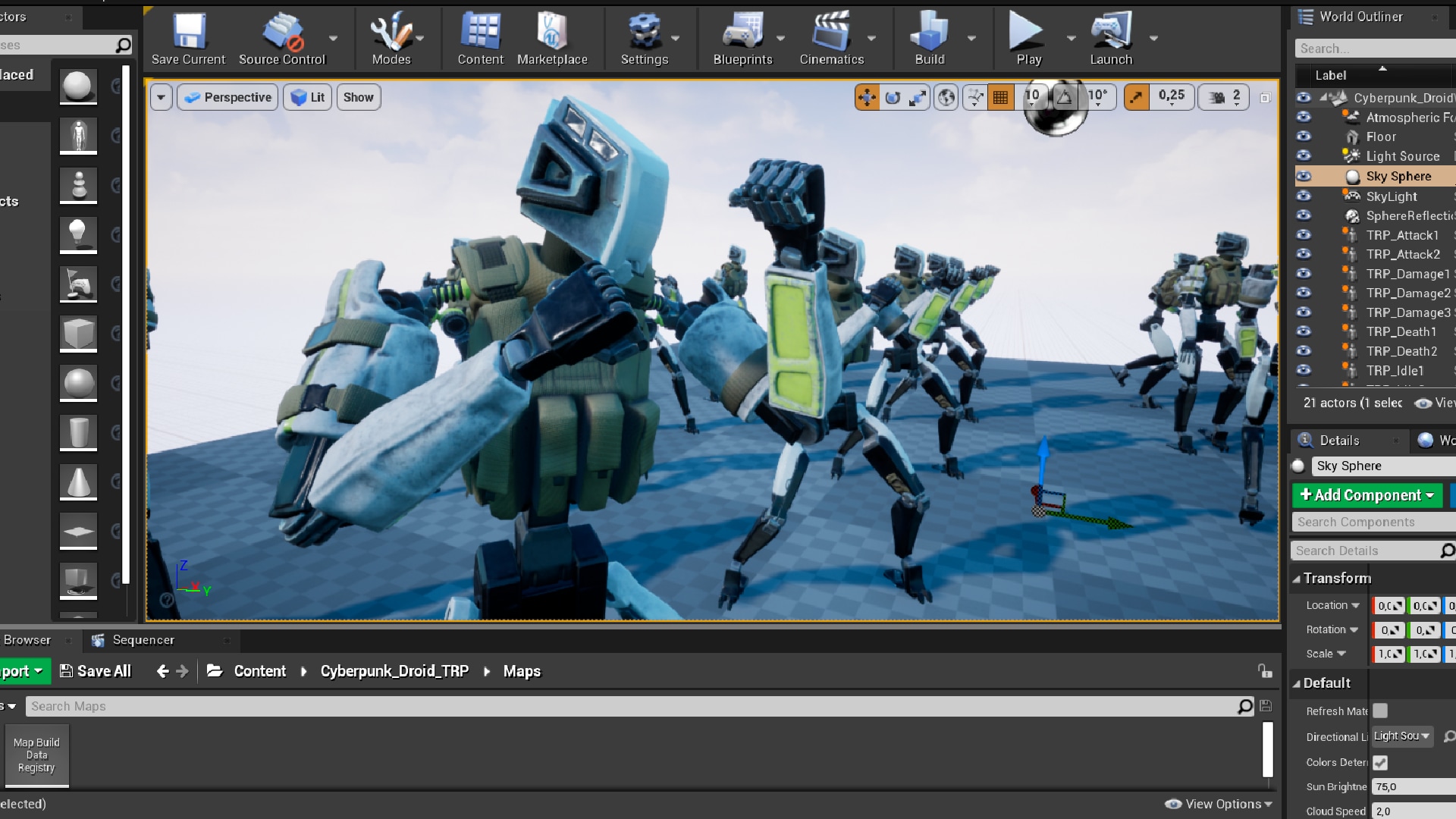 在角色创建的Future Droid Pack #1 - 虚幻引擎商城