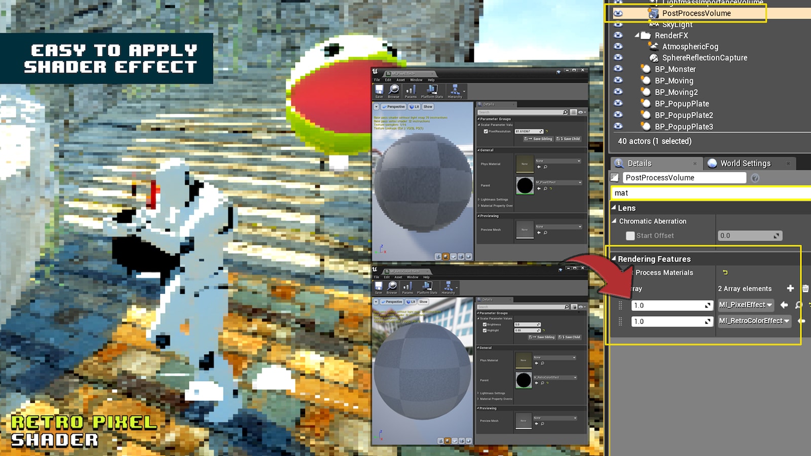 Retro Pixel Shader in Visual Effects - UE Marketplace