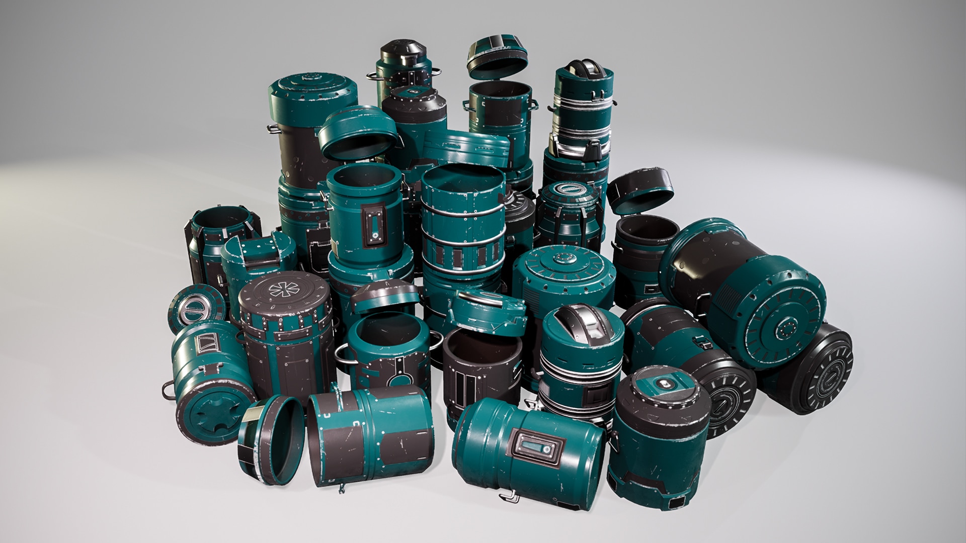 LowPoly Barrels Props