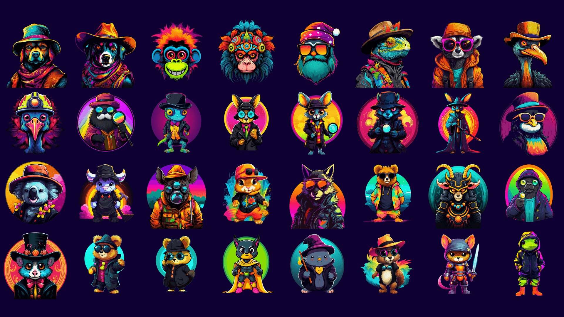 Neon Character Icons - 160 Vibrant 2D PNGs, 카테고리 2D 애셋 - UE 마켓플레이스