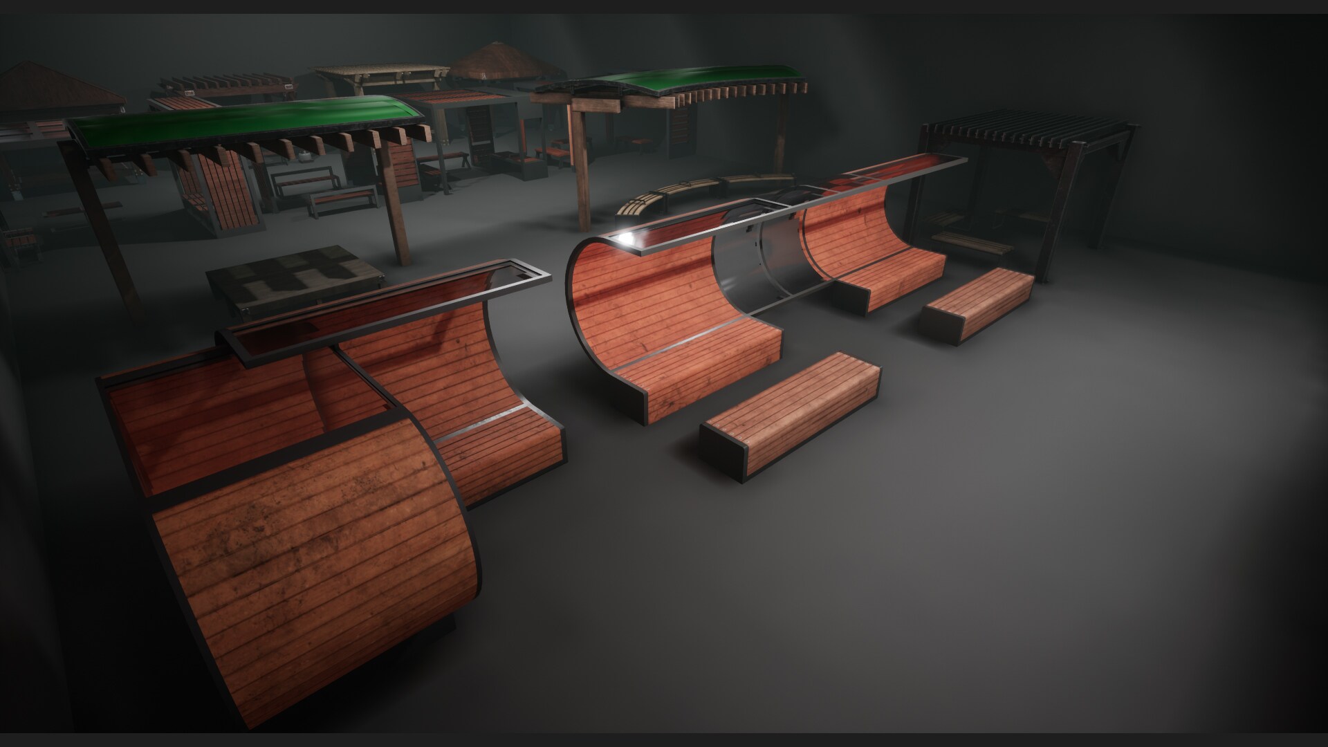 Park Bench & Pergola v.01