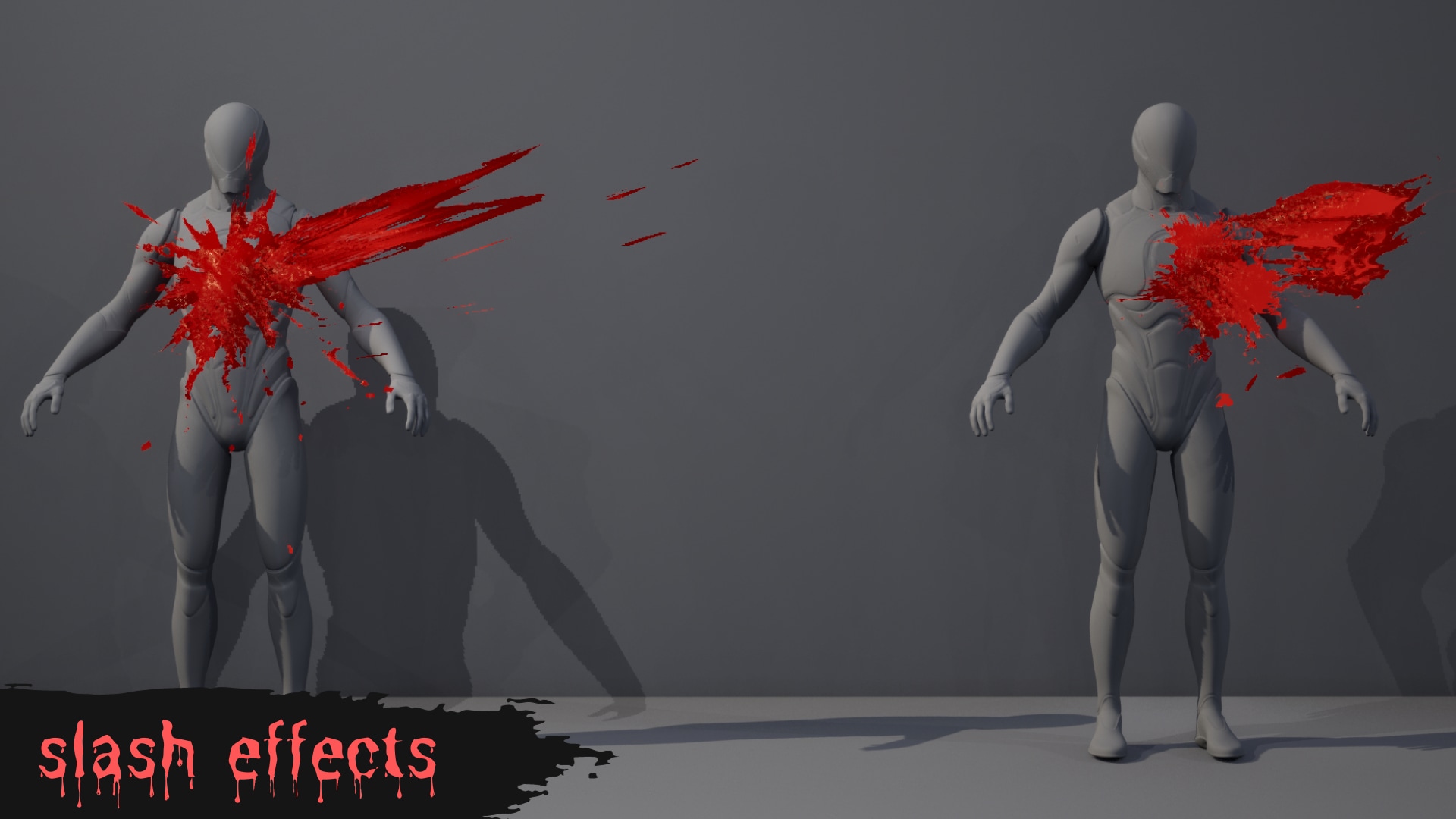 在特效创建的Stylized Blood VFX Niagara Blood Effects Gore Effects Blood