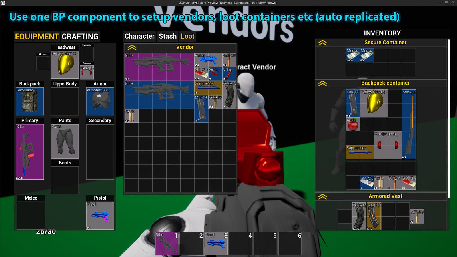 Advanced Jigsaw Inventory system in Blueprints UE Marketplace